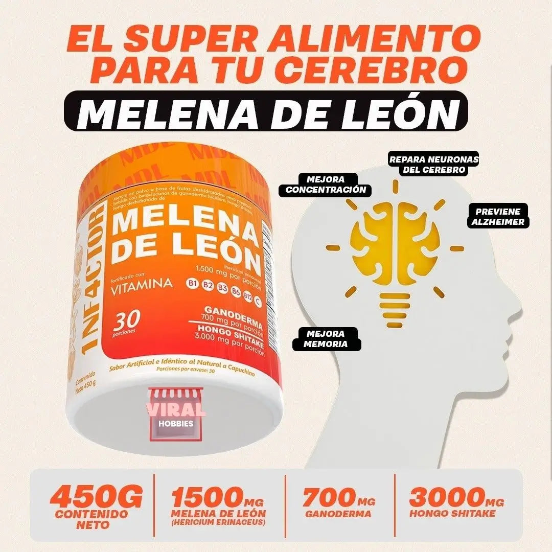 Potenciador Cerebral MELENA DE LEON™  Hongo Medicinal