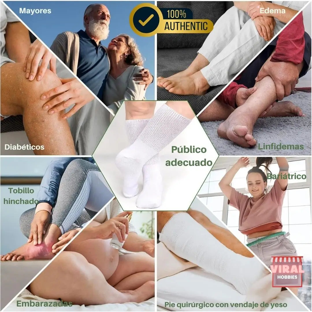 FlexiWide™ Calcetines Clínicos Para Diabéticos y más PAQUETE X3