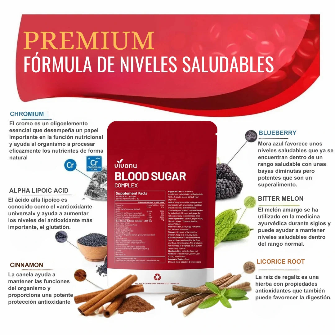BLOOD SUGAR™ Bienestar Integral de Extractos Naturales
