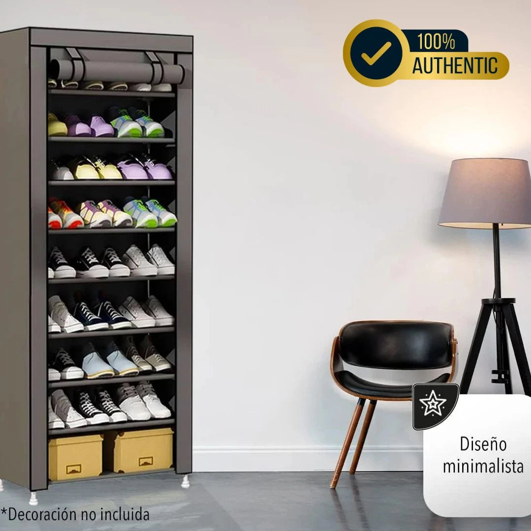 Zapatera Moderna en Tela y Acero – Para 27 Pares 👟